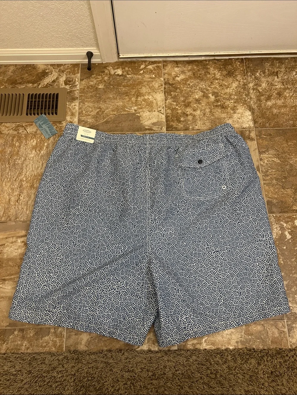 NWT Men’s Old Navy Blue Swim Trunks with White Drawstring Size XXXL